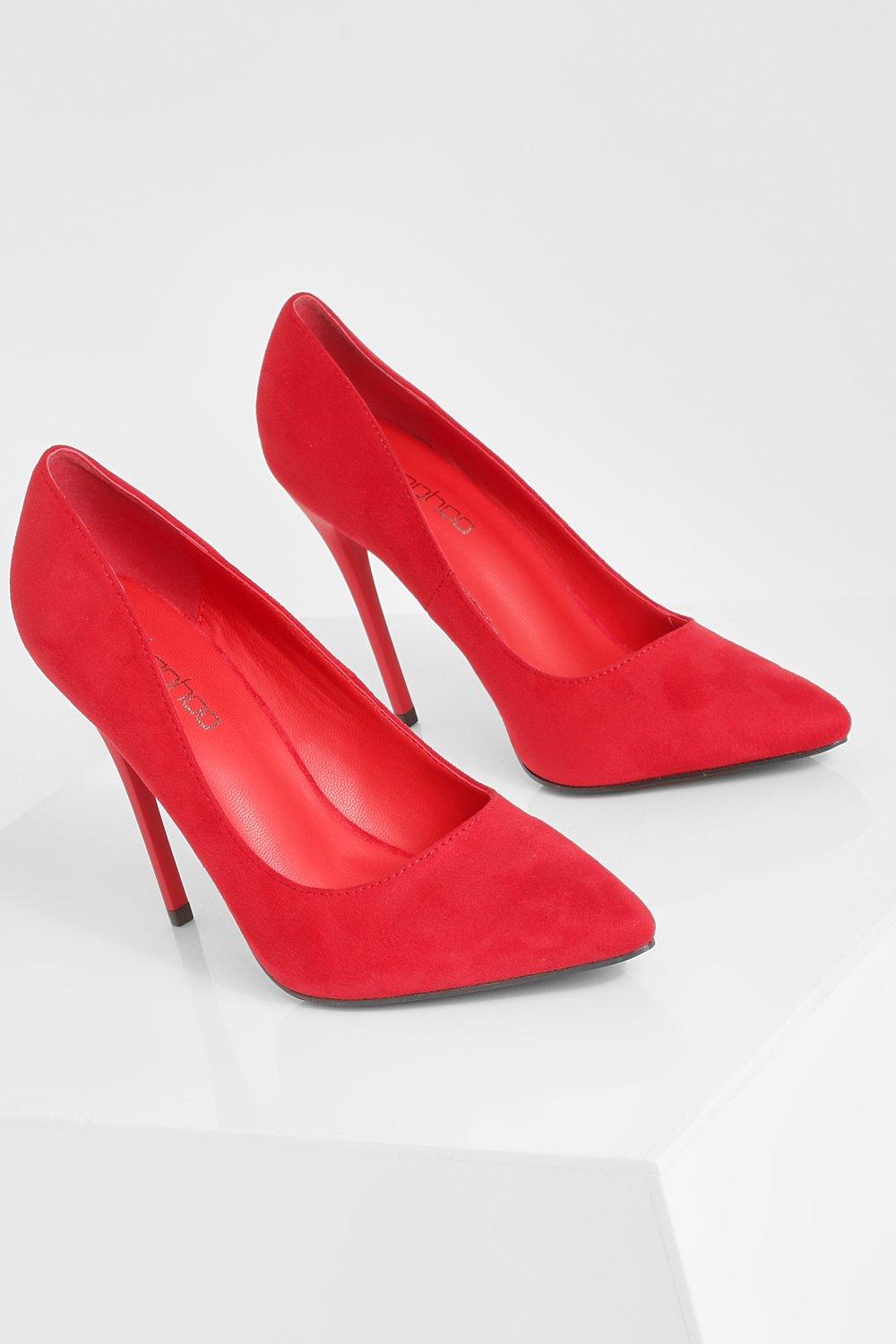 Red shoes clearance boohoo