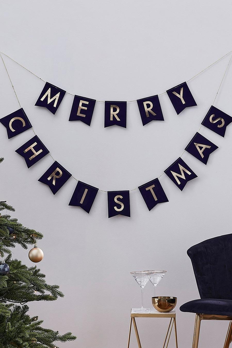 Navy Ginger Ray Christmas Bunting image number 1
