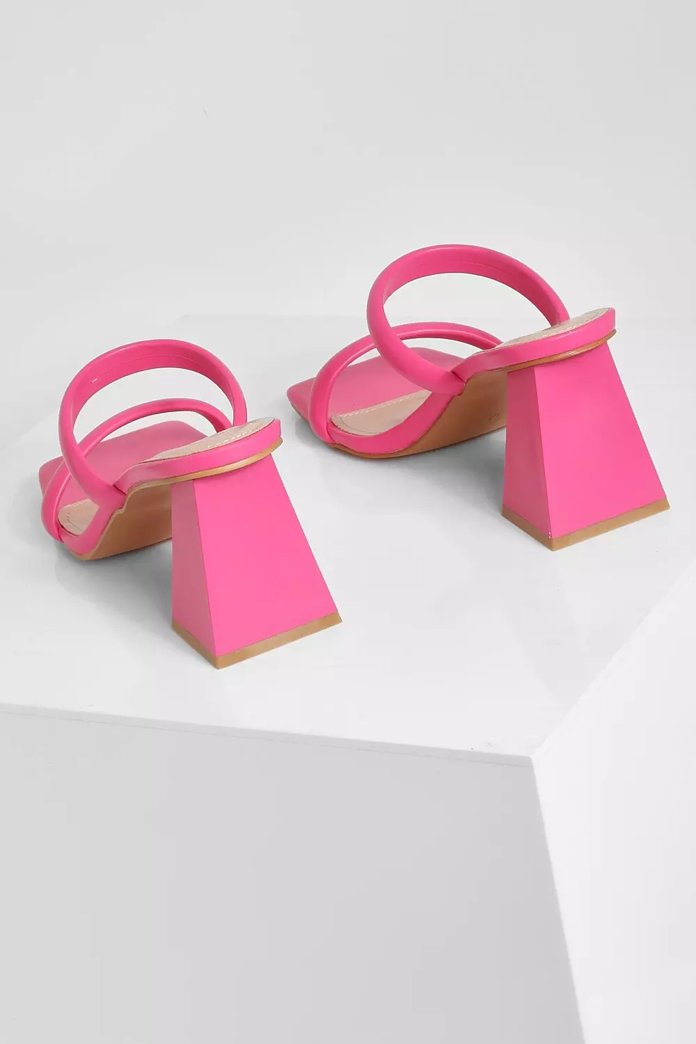 Pink Double Strap Block Heeled Mule alternative image