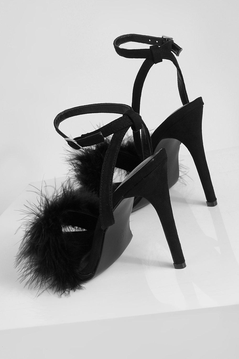 Wide width shop fur heels