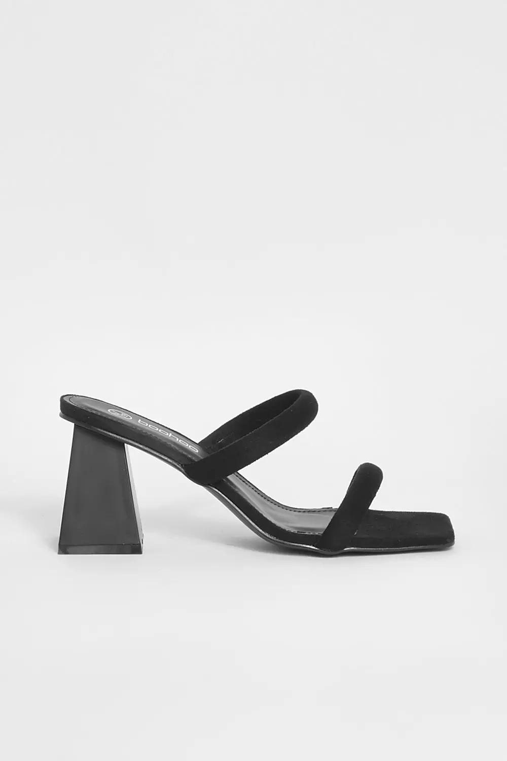 Black Double Strap Block Heeled Mule alternative image