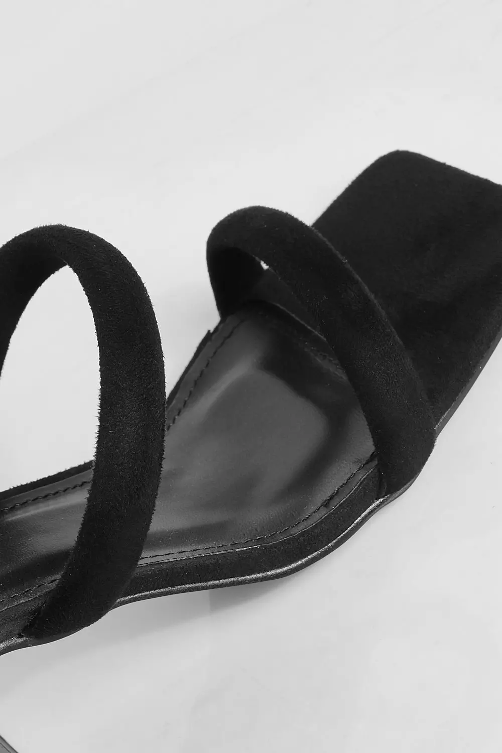 Black Double Strap Block Heeled Mule alternative image