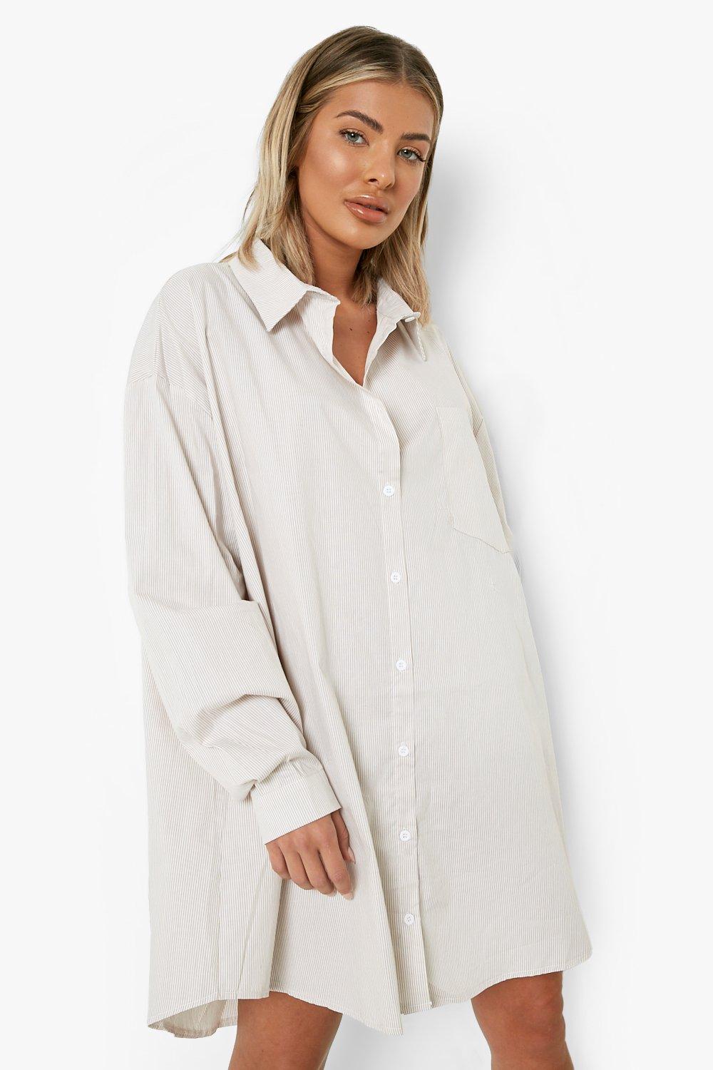 white gauze shirt dress