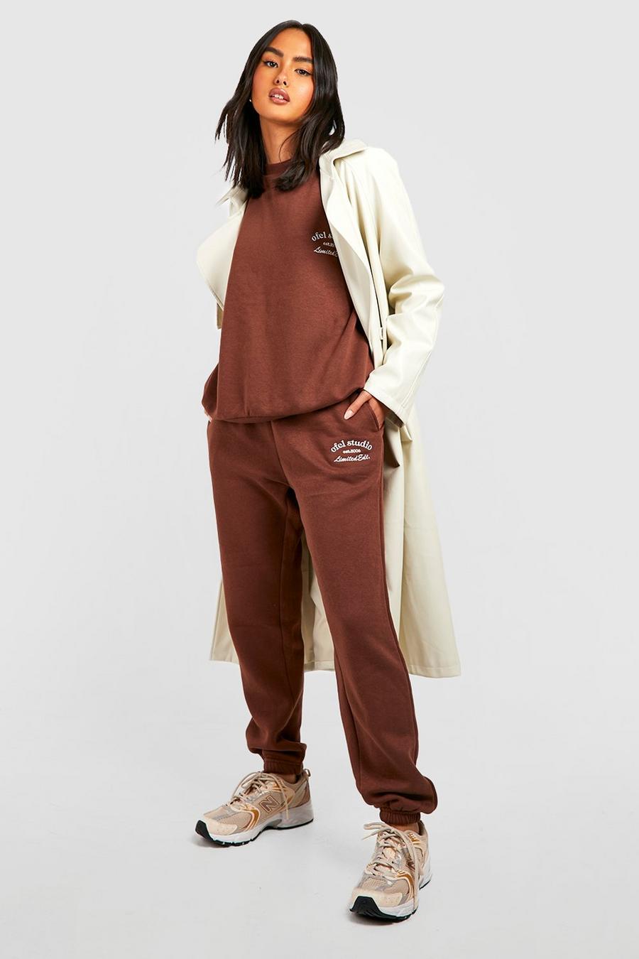Chocolate brown Official Studio Sweater Tracksuit image number 1