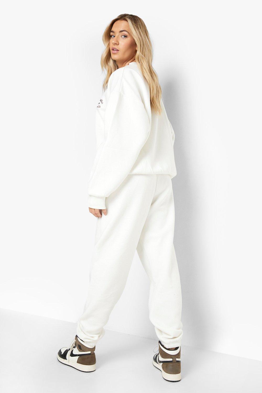 Boohoo store white tracksuit