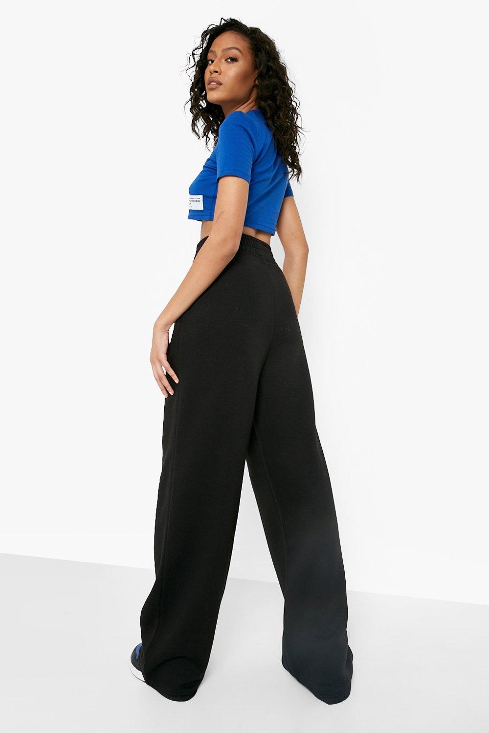 Curves Black Wide Leg Joggers