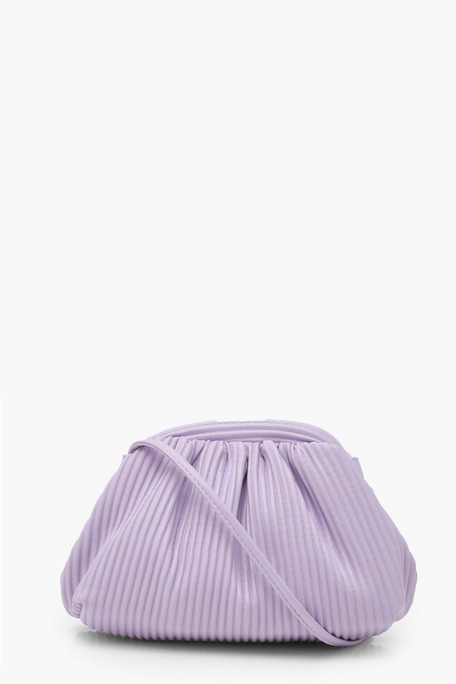 Lilac Ribbed Mini Grab Clutch image number 1