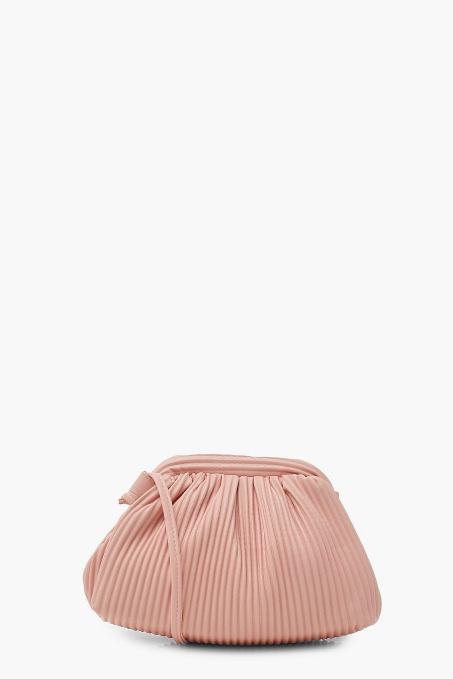 Pale pink Ribbed Mini Grab Clutch image number 1