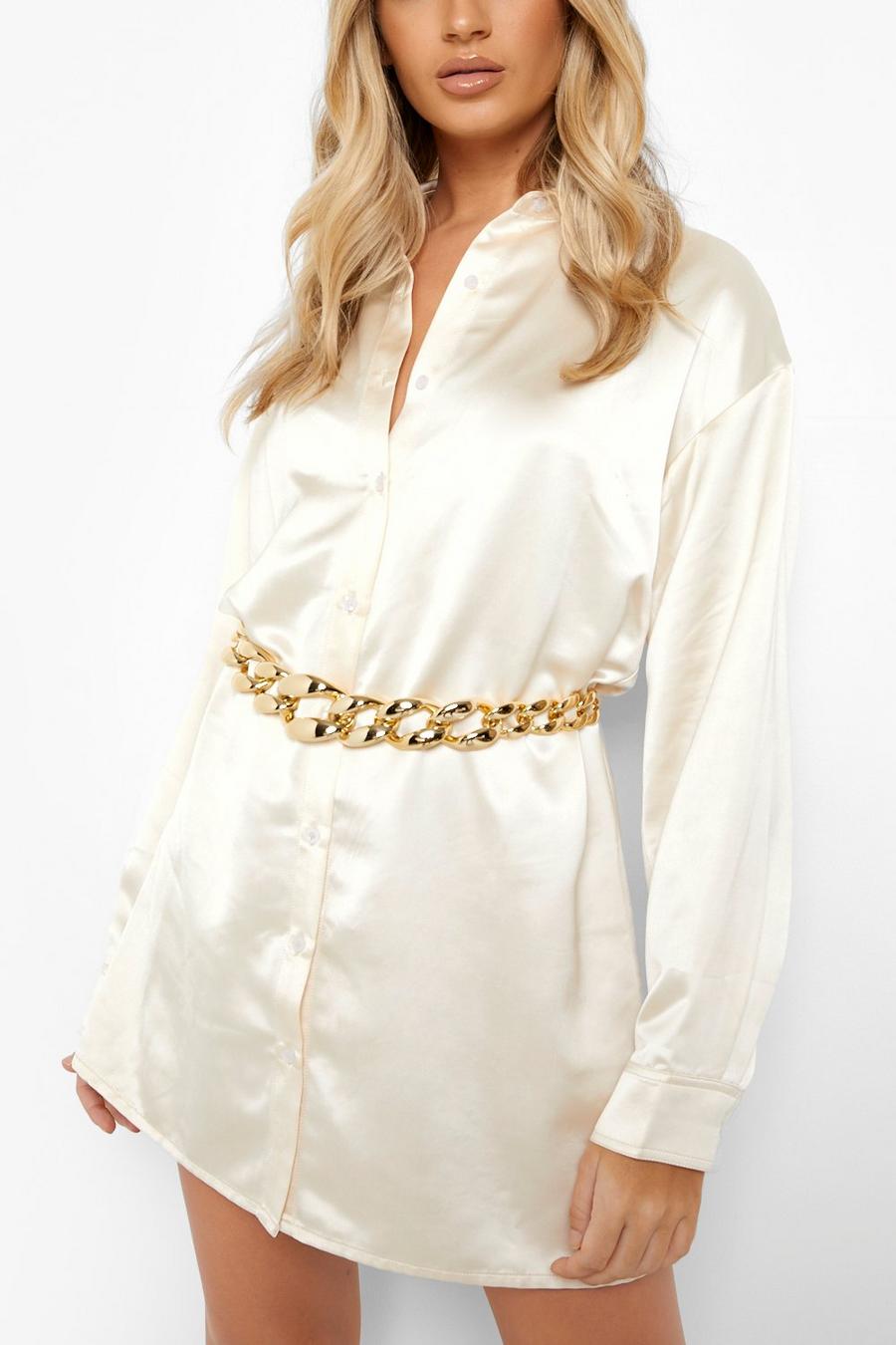 Gold Oversized Chunky Chain Belt image number 1