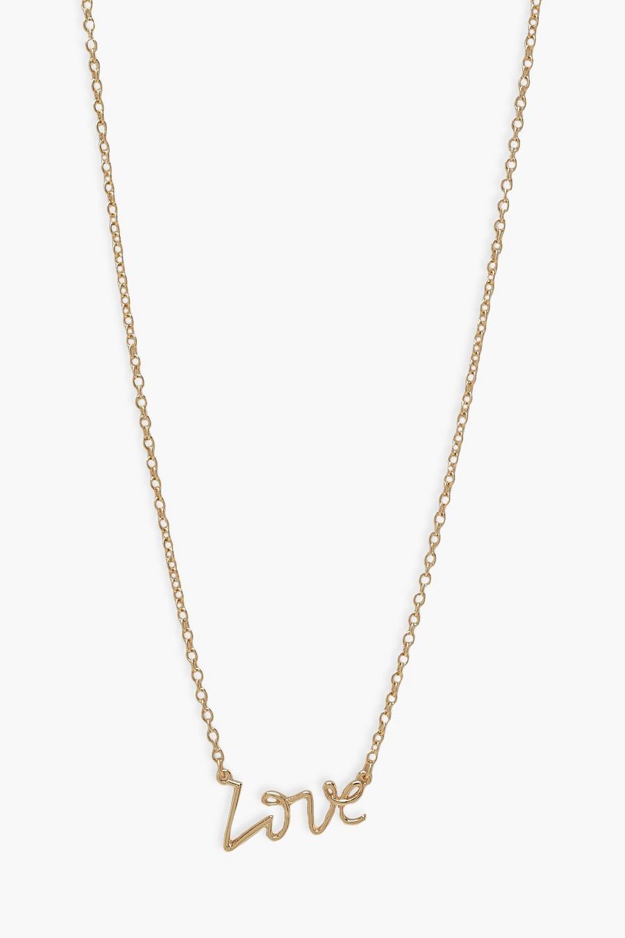 Gold metallic Love Necklace image number 1