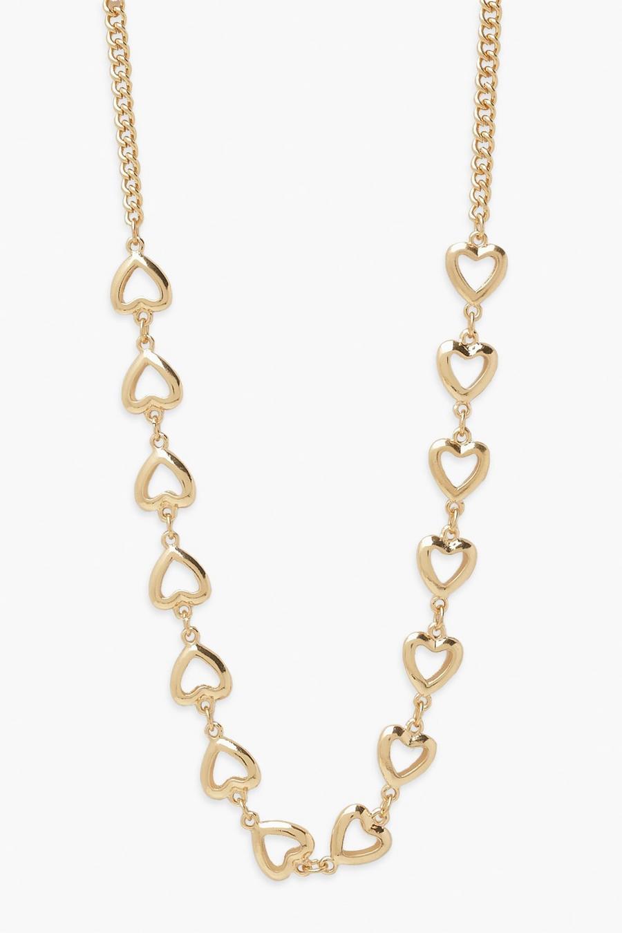 Gold Mini Heart Shaped Chain Necklace image number 1