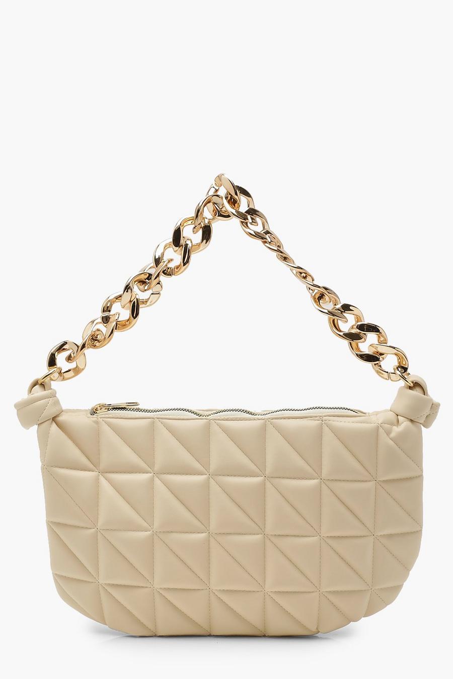 Cream Chunky Chain Shoulder Bag image number 1