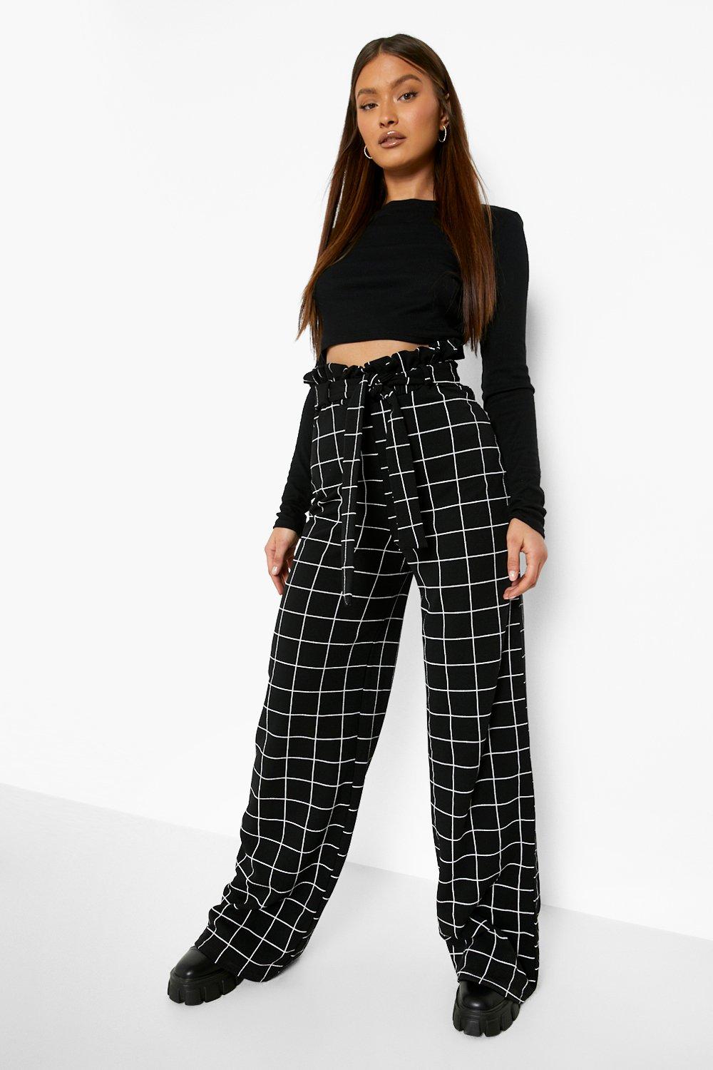 Paperbag waist clearance check trousers