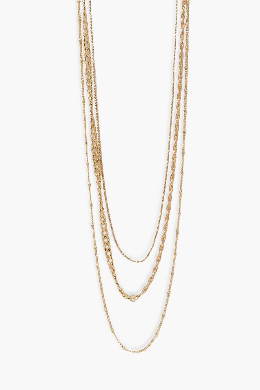 Gold Chunky Curb Chain Layering Necklace image number 1