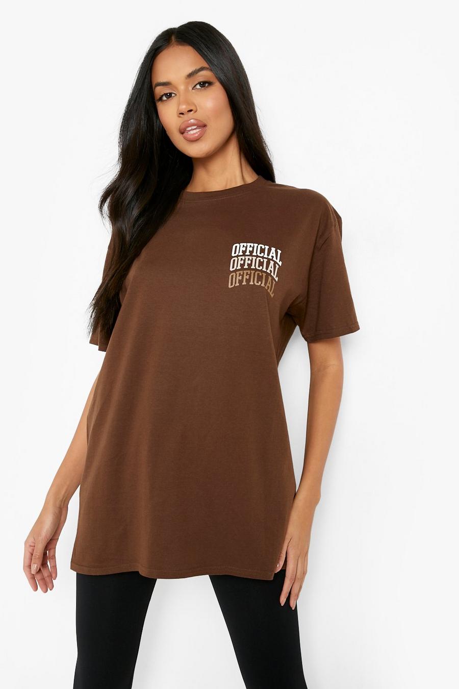 Chocolate Oversized Official T Shirt image number 1
