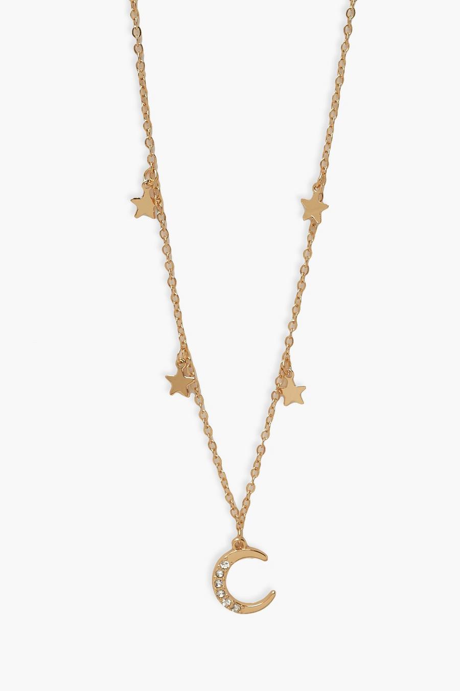 Gold Gouden Star Moon Pendant Ketting image number 1
