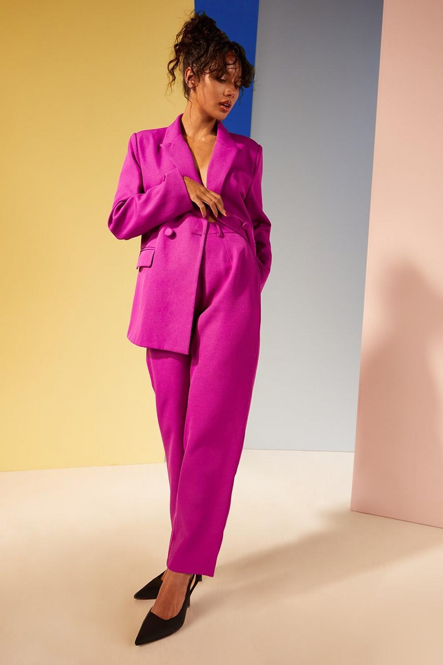 Pantalón de pernera recta con colores vivos - pieza intercambiable, Purple image number 1