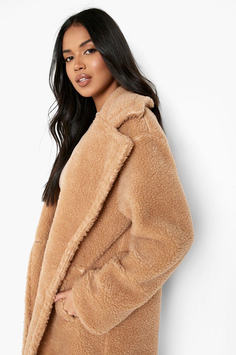 Teddy cheap coat boohoo