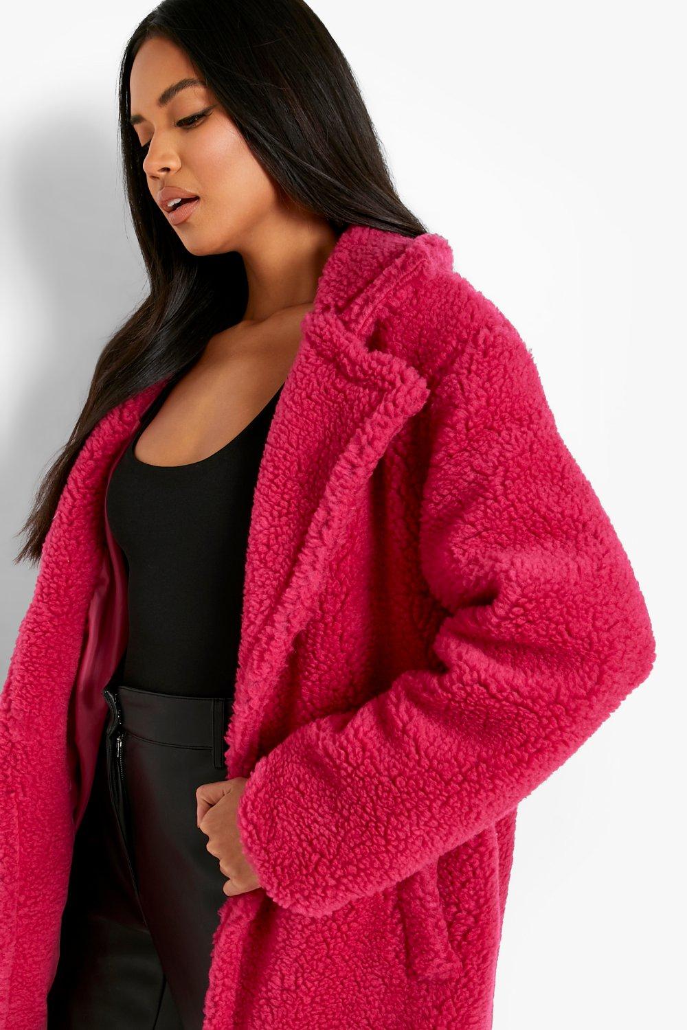 bright pink teddy bear coat