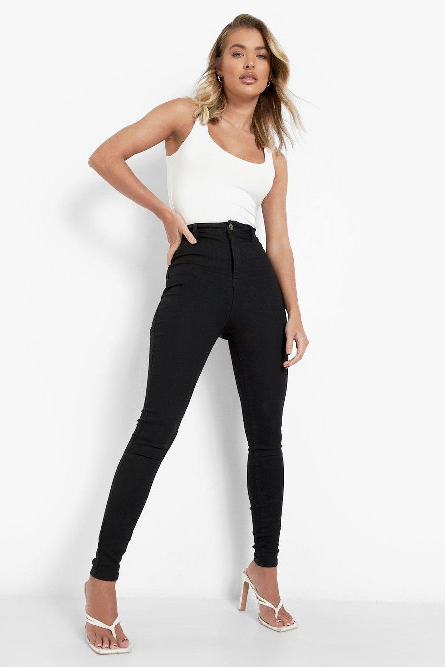 Black svart Recycled High Waisted Butt Shaping Jeans
