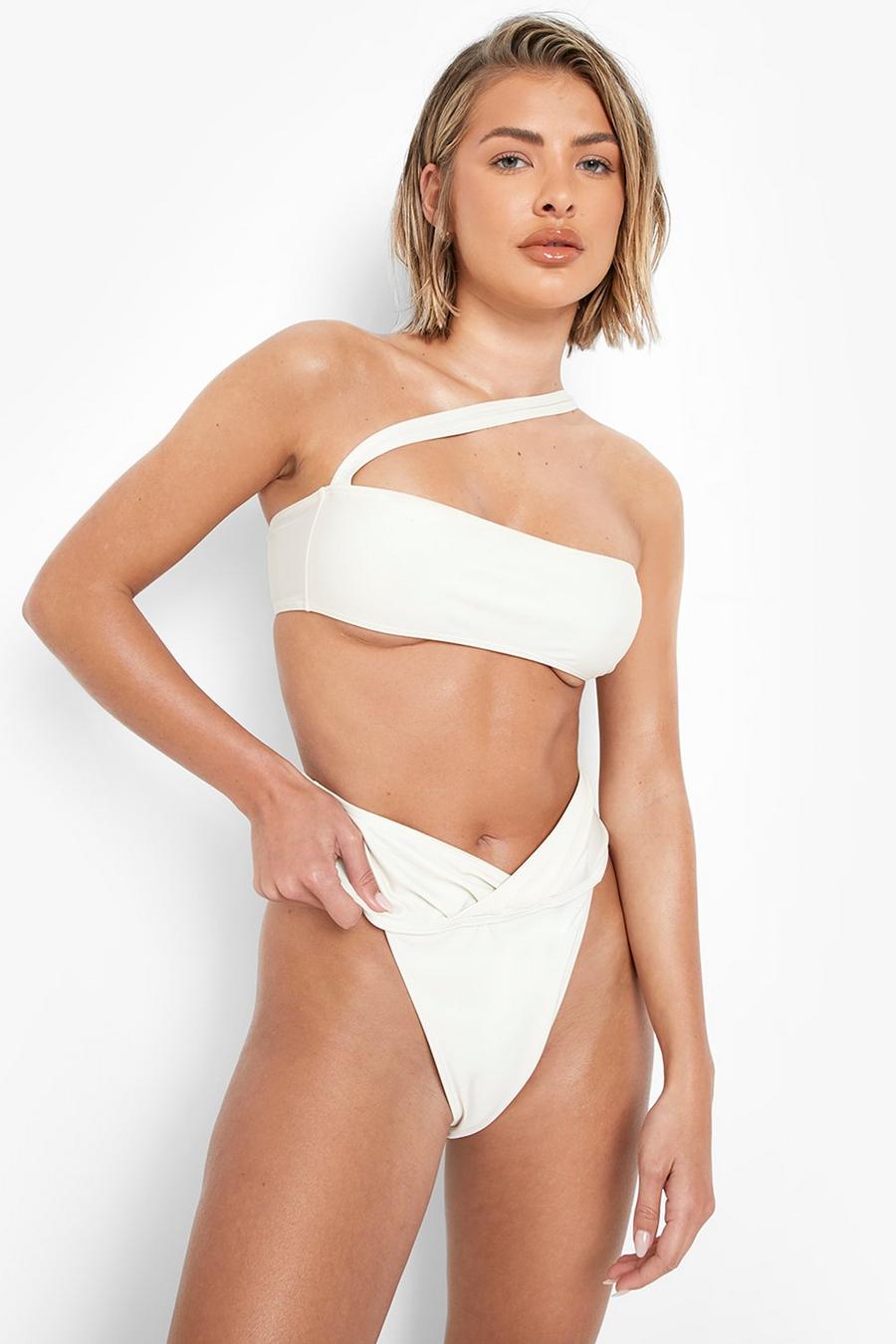  Bikinihose mit hohem Bund und Detail, Off white image number 1
