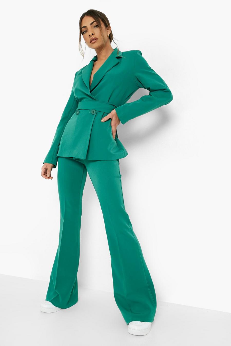 Bottle green Fit & Flare Tailored Pants image number 1
