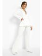 Ivory blanco Fit & Flare Tailored Trousers