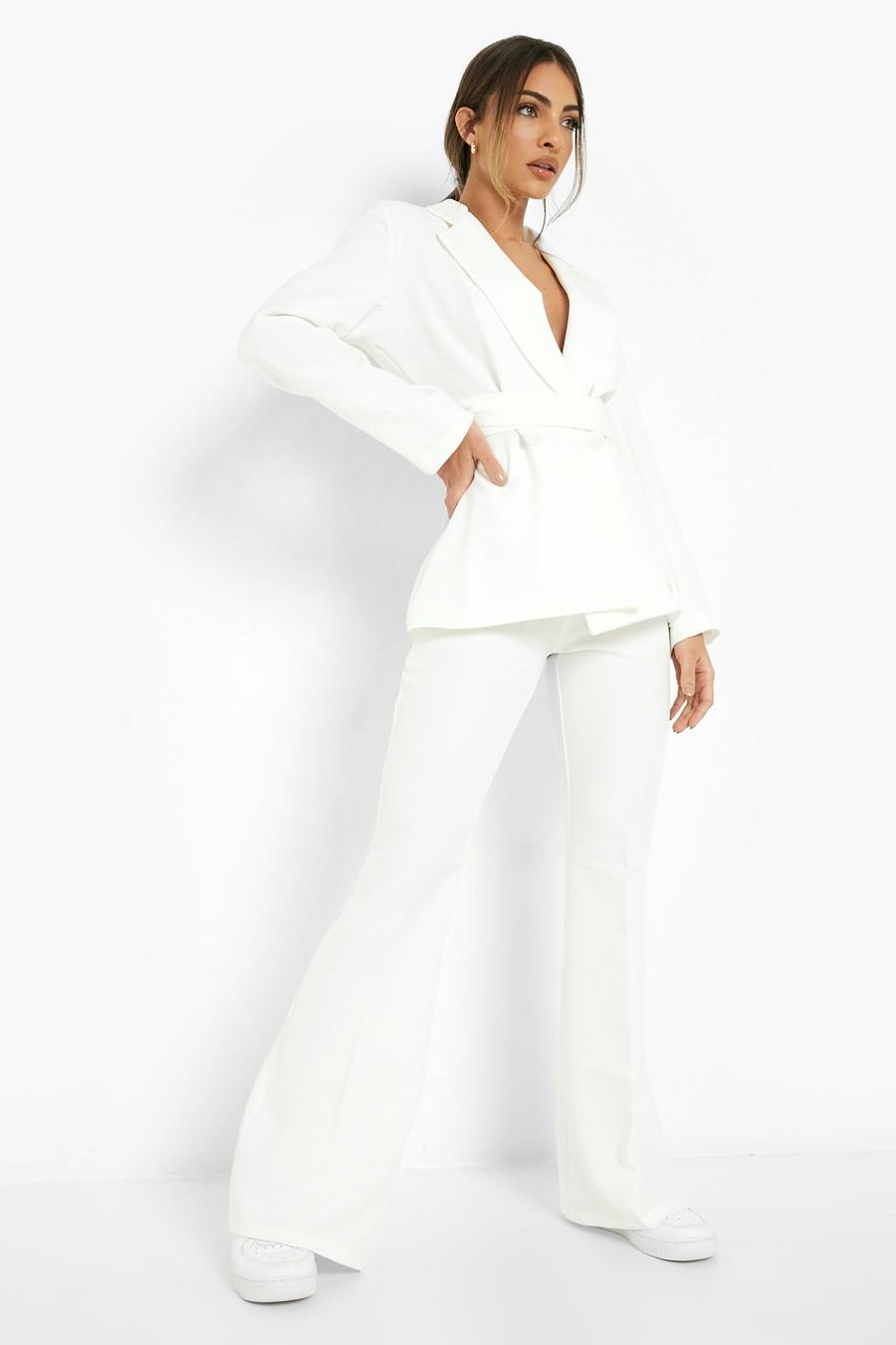 Ivory blanco Fit & Flare Tailored Trousers image number 1