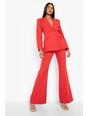 Red Fit & Flare Dress Pants