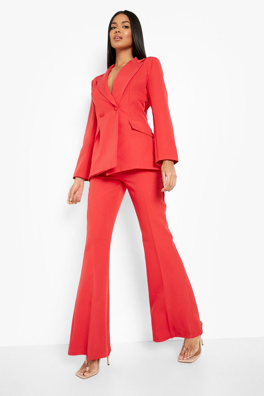 Red hot sale trousers boohoo