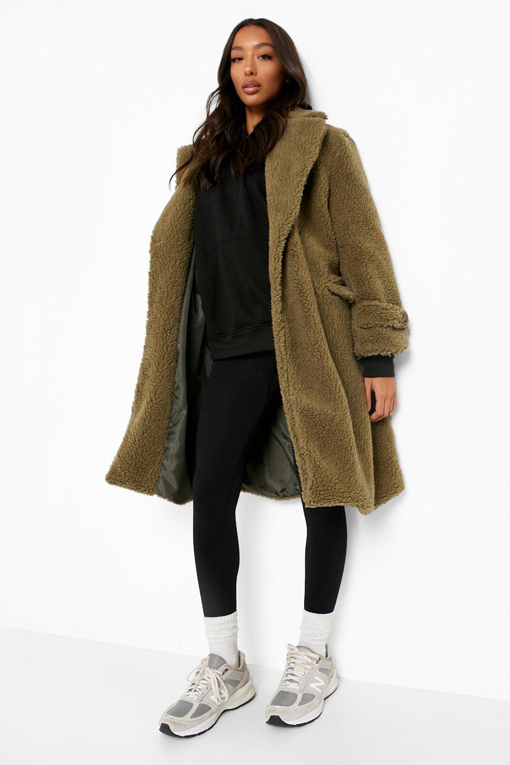 khaki teddy coat