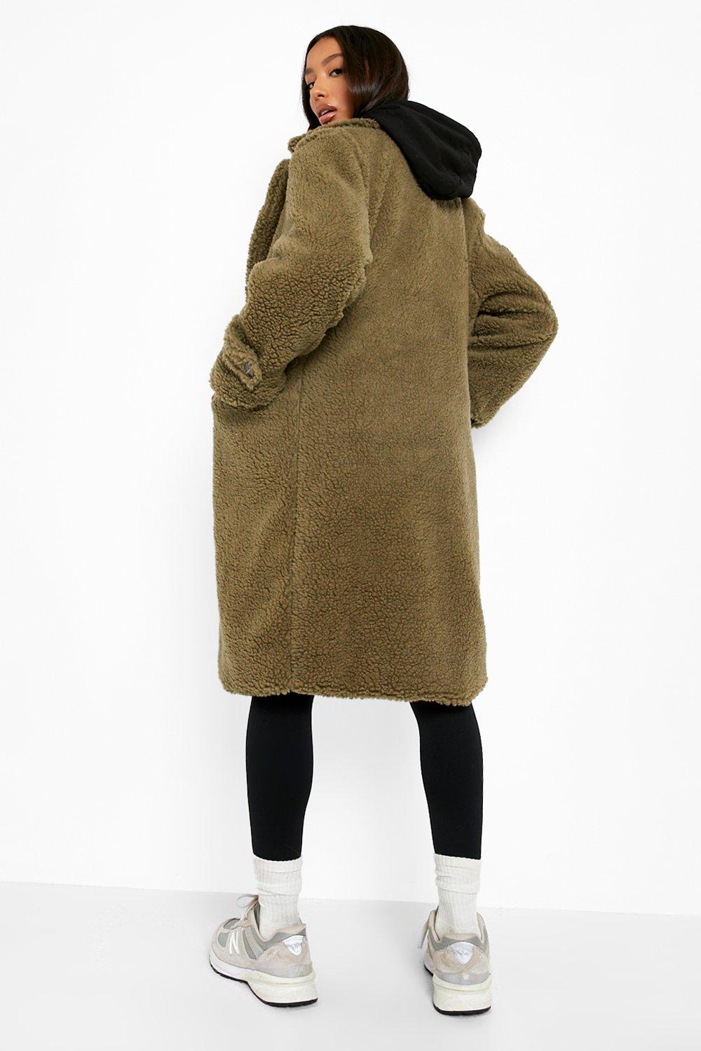 boohoo teddy faux fur coat