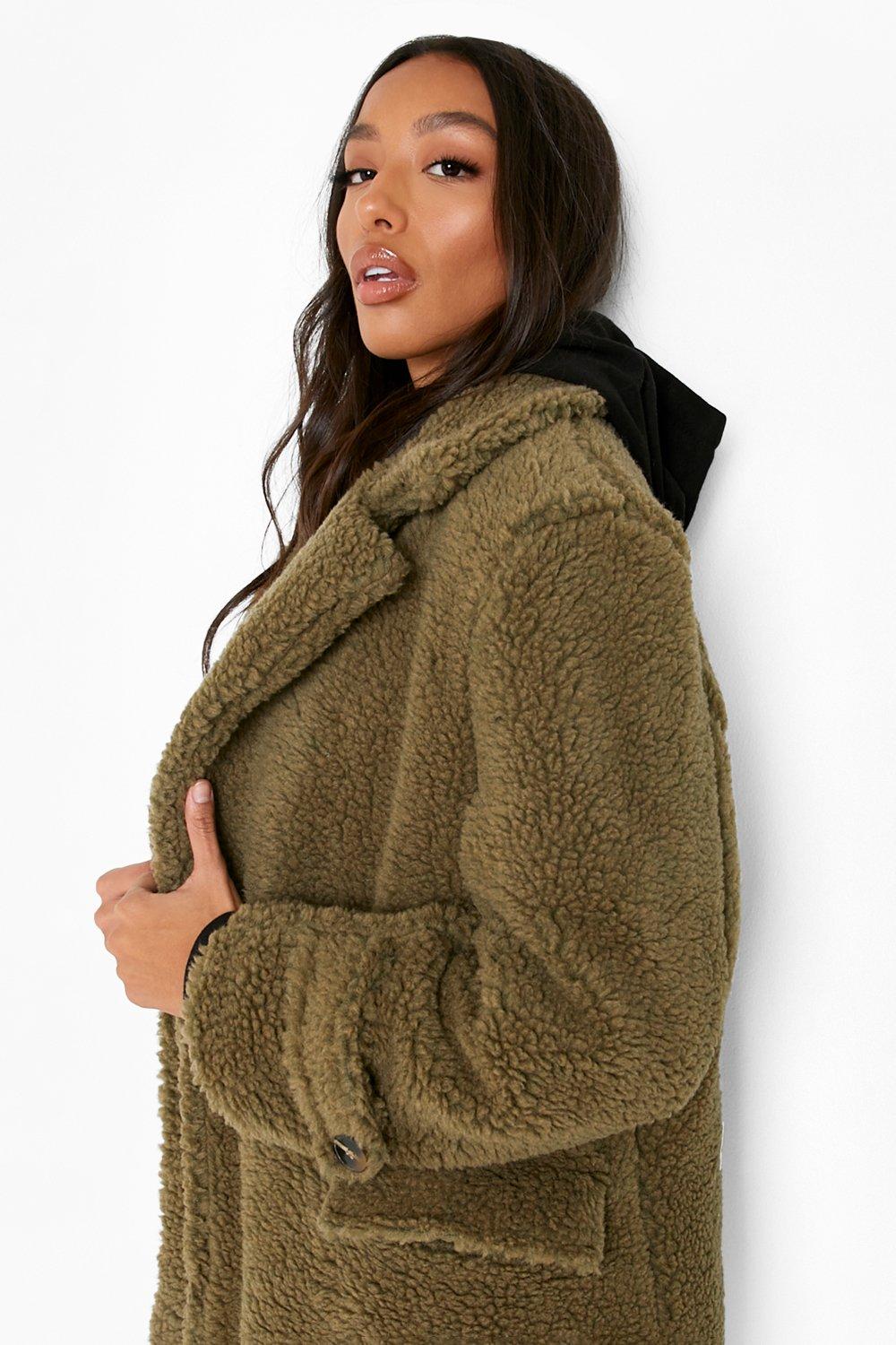 boohoo teddy faux fur coat