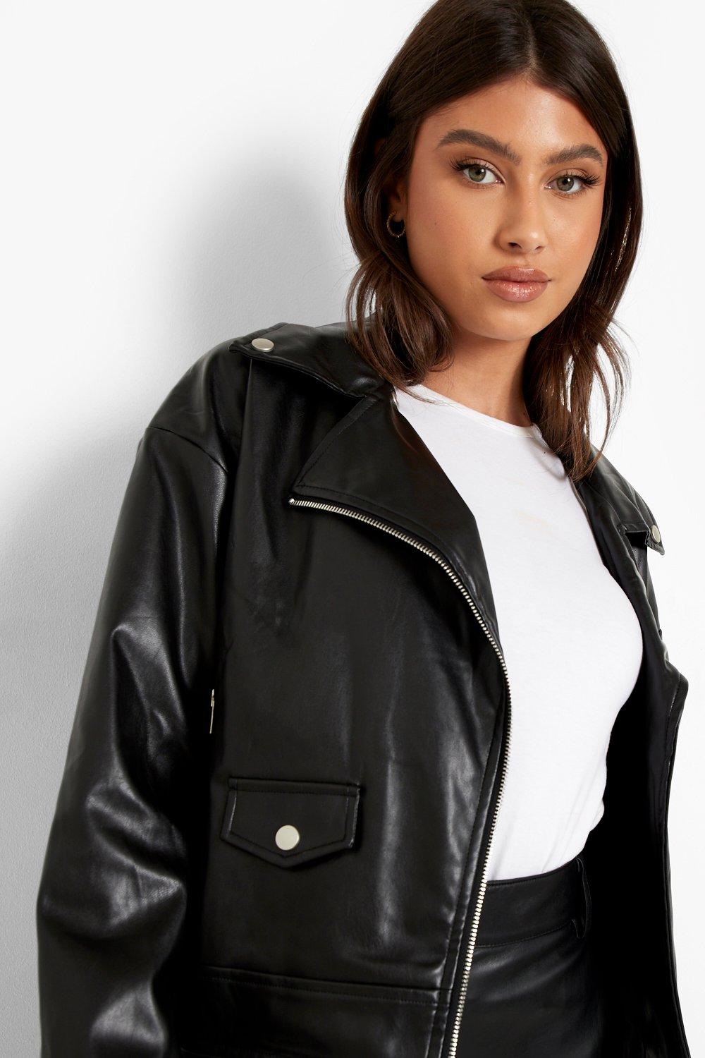 Boohoo black clearance leather jacket