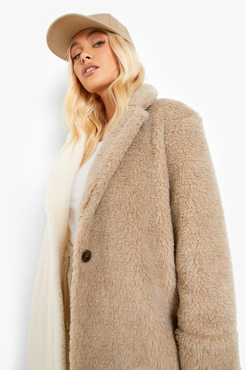 Boohoo teddy bear on sale coat