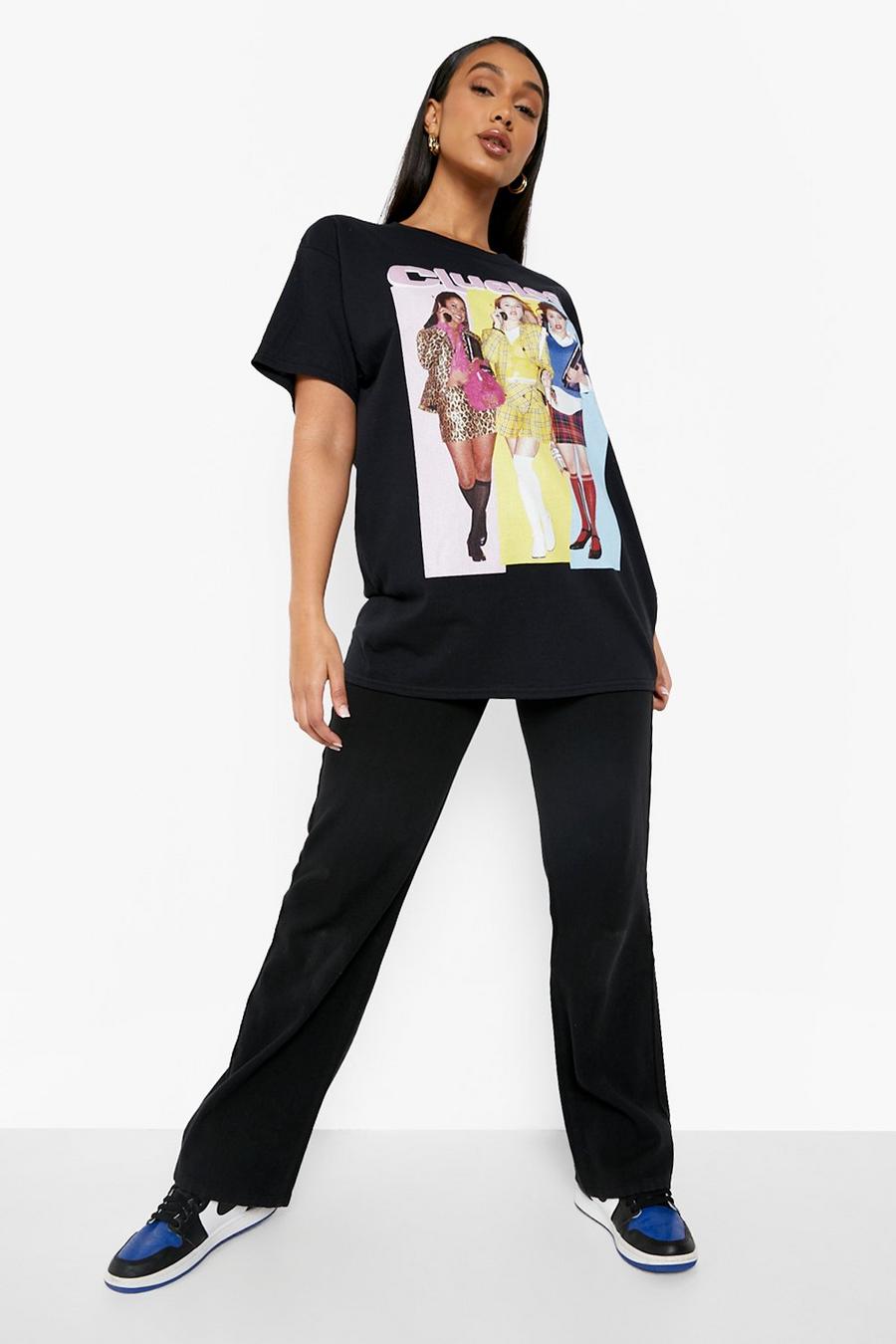 Black Clueless License Print Oversized T-shirt image number 1