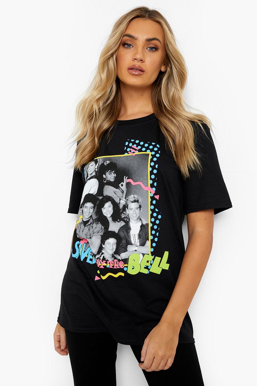 Black Saved  By The Bell License Print T-shirt image number 1