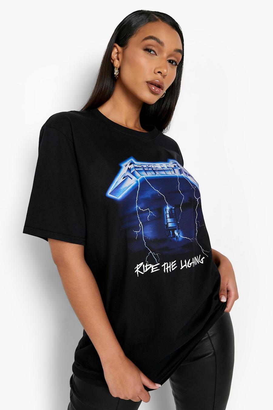 Black Metallica License Print T Shirt image number 1