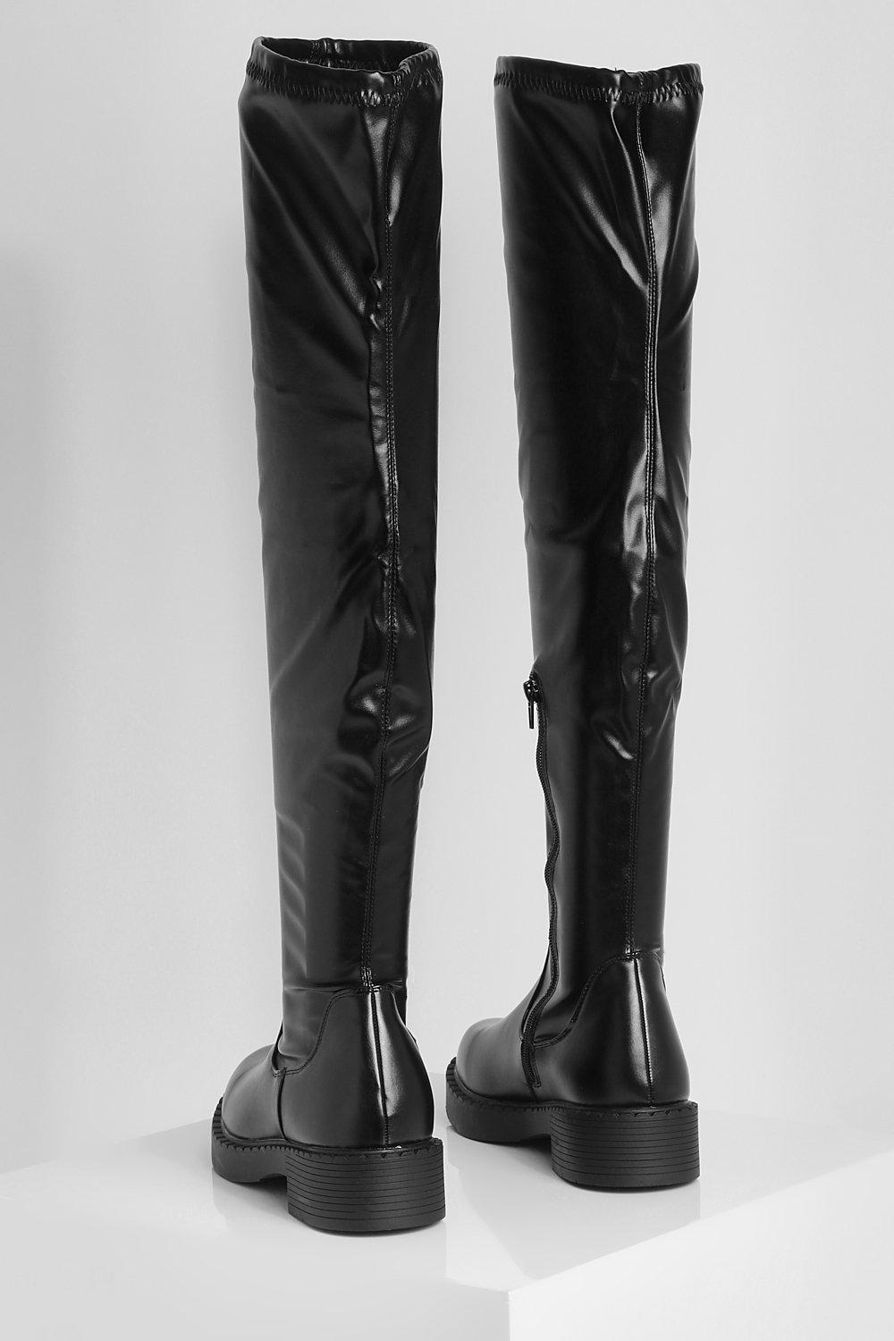 Pu Knee High Boots | boohoo USA Pu Knee High Boots | boohoo USA