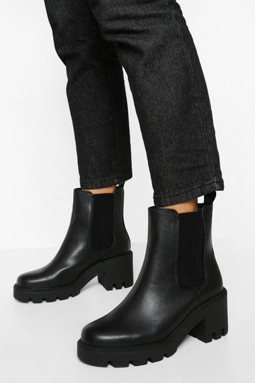 Wide Width Chunky Chelsea Boots black