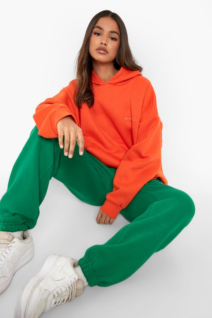 Green Color Block Mix And Match Hooded Tracksuit image number 1