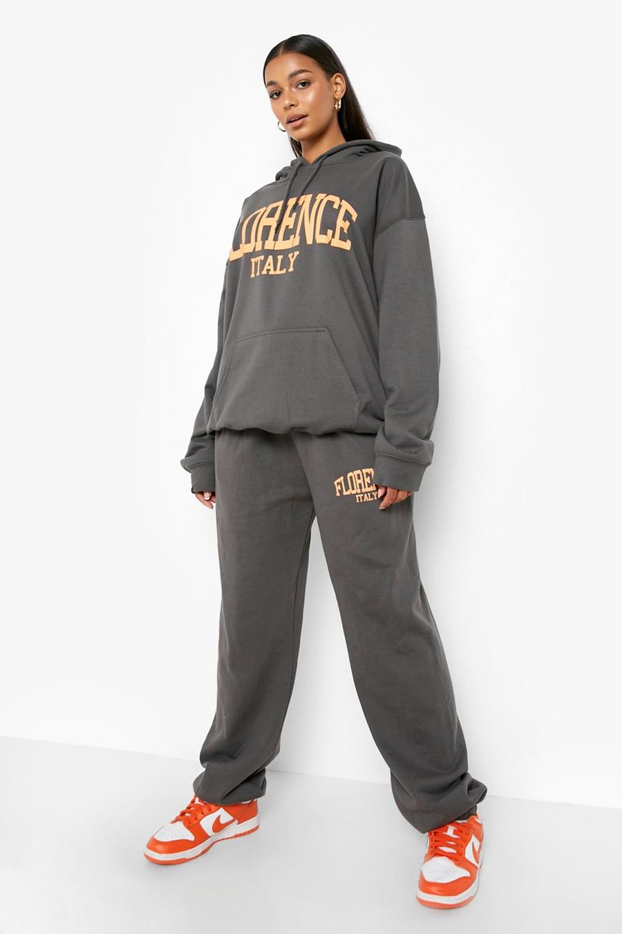 Charcoal Florence Printed Hooded Tracksuit image number 1