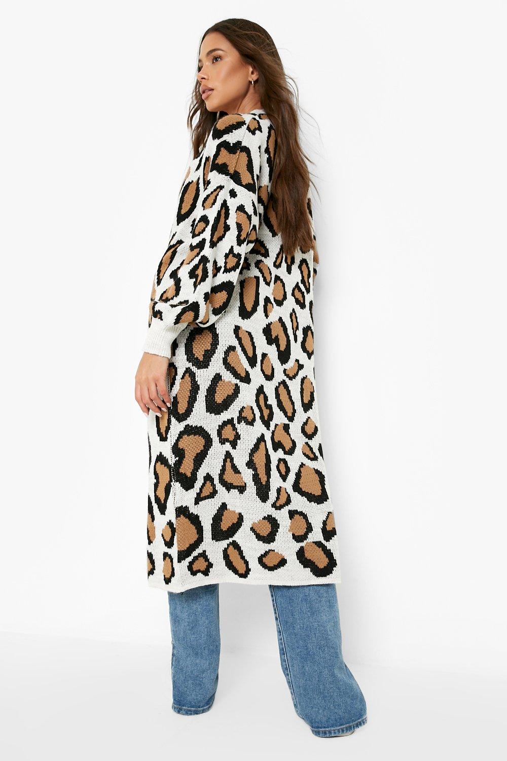 Boohoo leopard outlet print cardigan