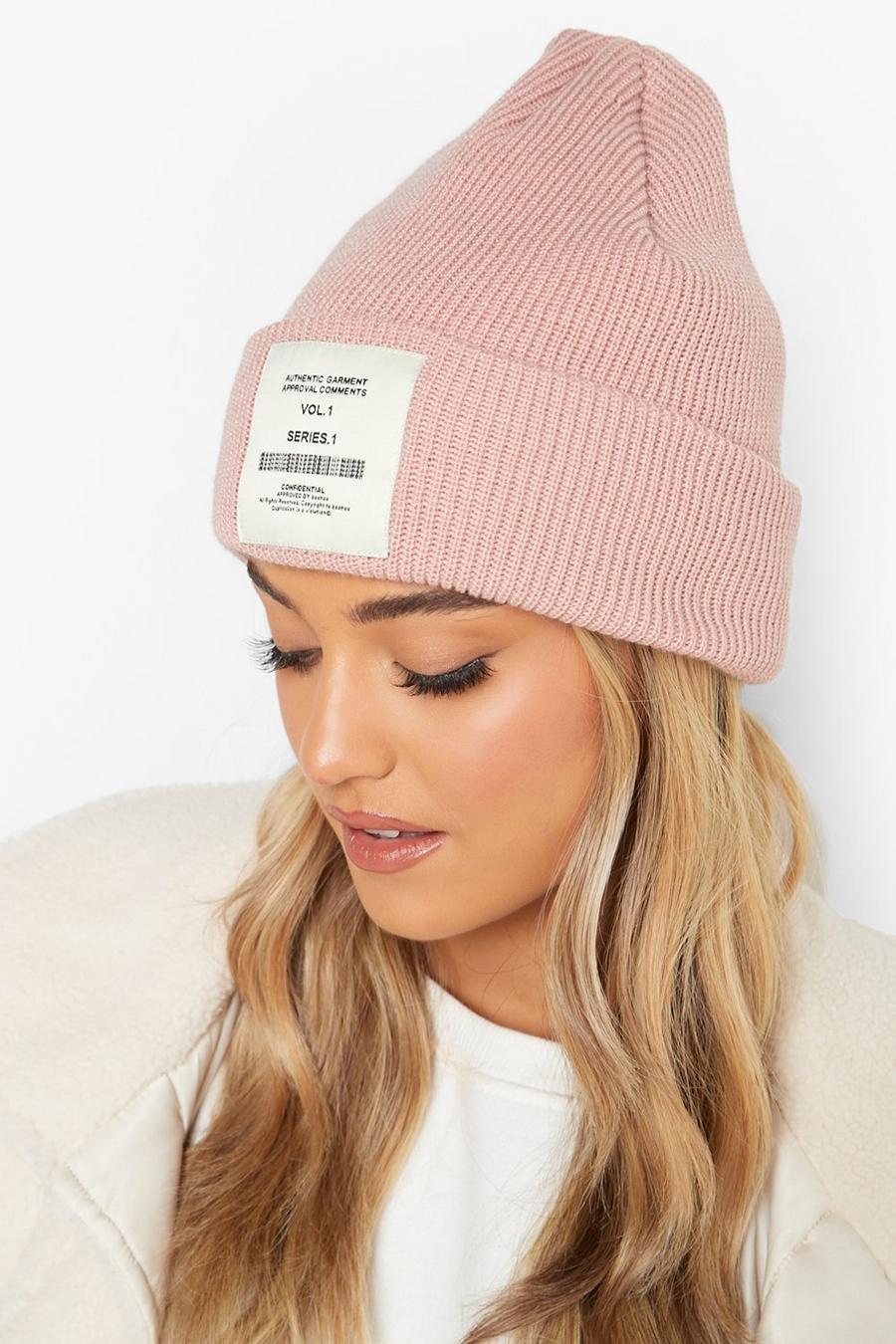 Blush Woven Tab Beanie image number 1