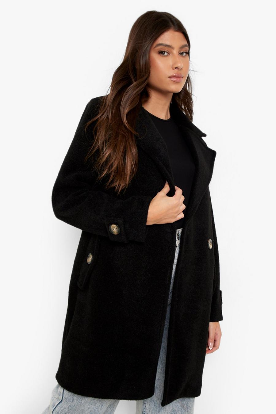 Black Premium Wool Look Coat image number 1