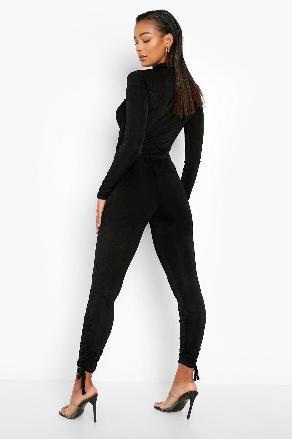 Ruched leg outlet leggings