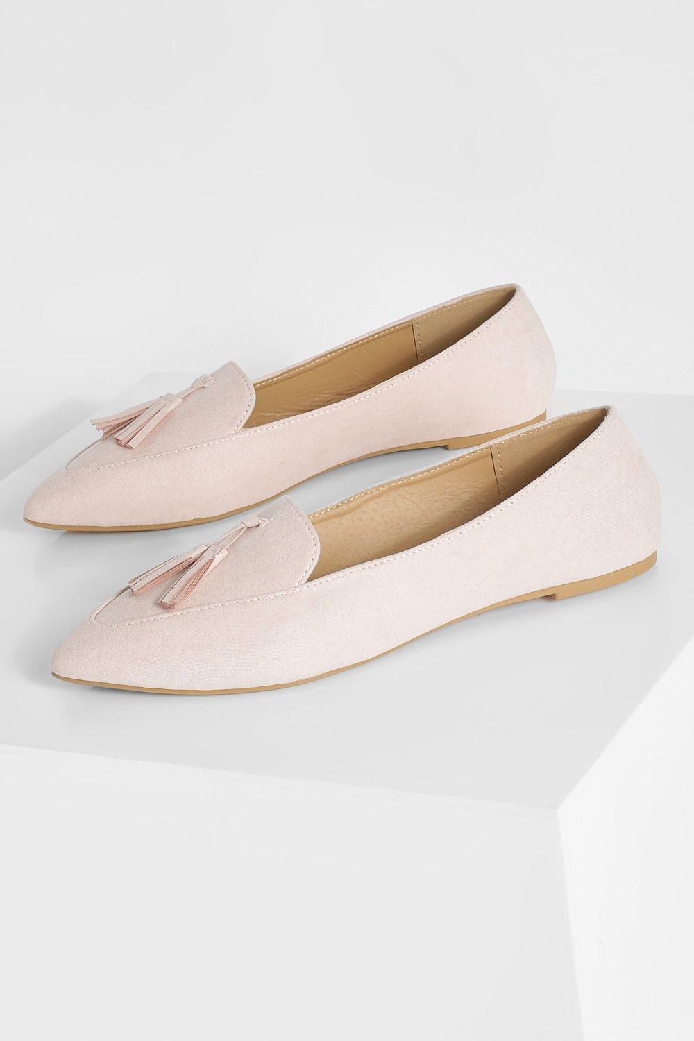 pointed toe flats with tassels