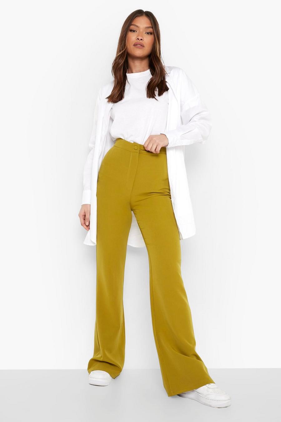 Olive Tailored Wide Leg Pants image number 1