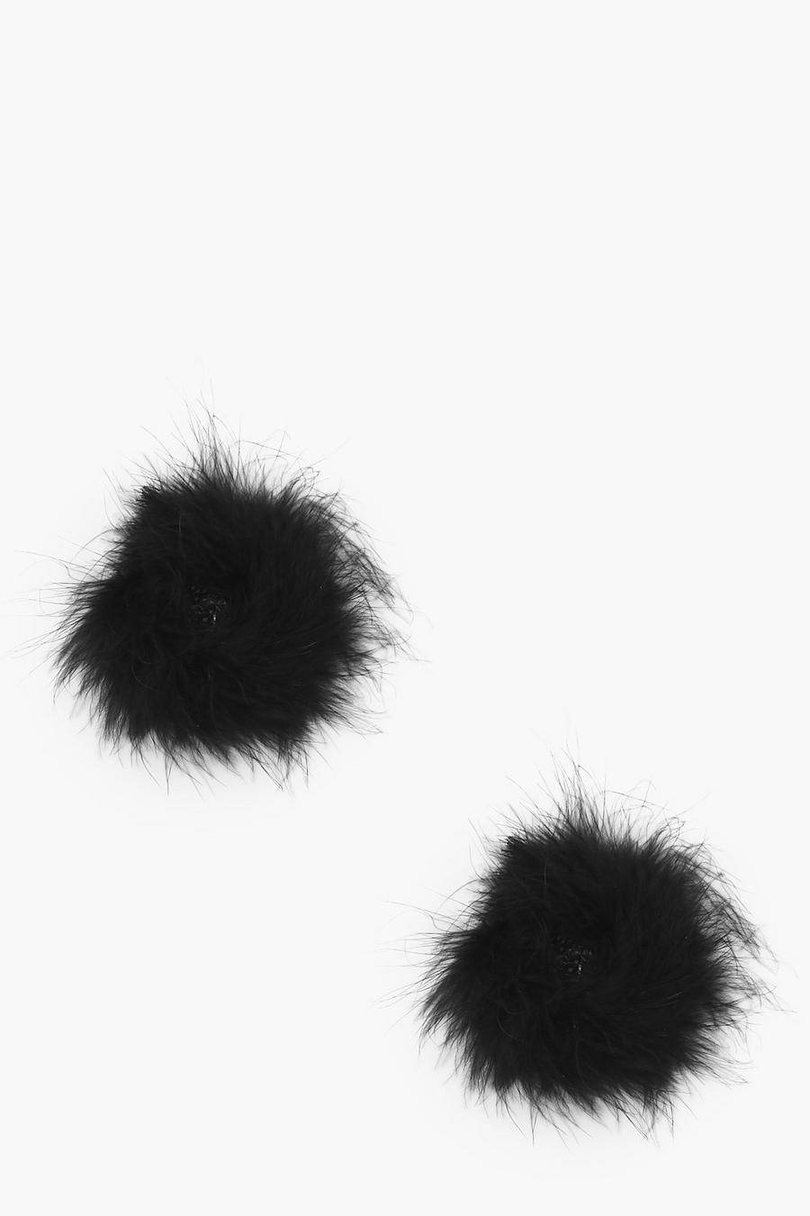 Black Nipple covers med fjädrar image number 1