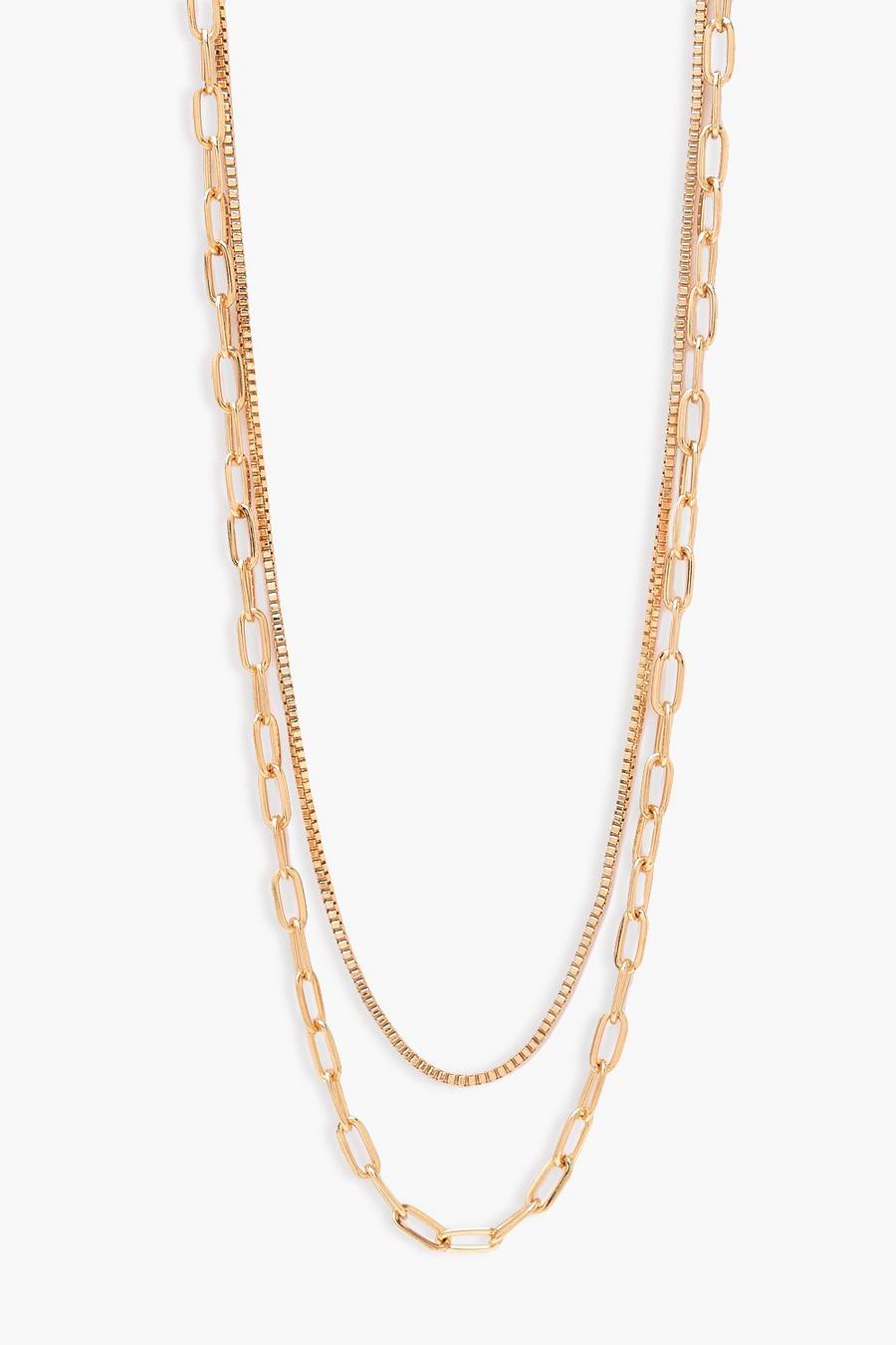 Gold Simple Chain Link Layering Necklace image number 1